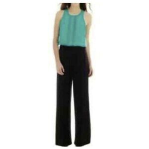 🔥410 Bisou Bisou Michele Bohbot Pant Suit Wide Leg Sleeveless Romper
